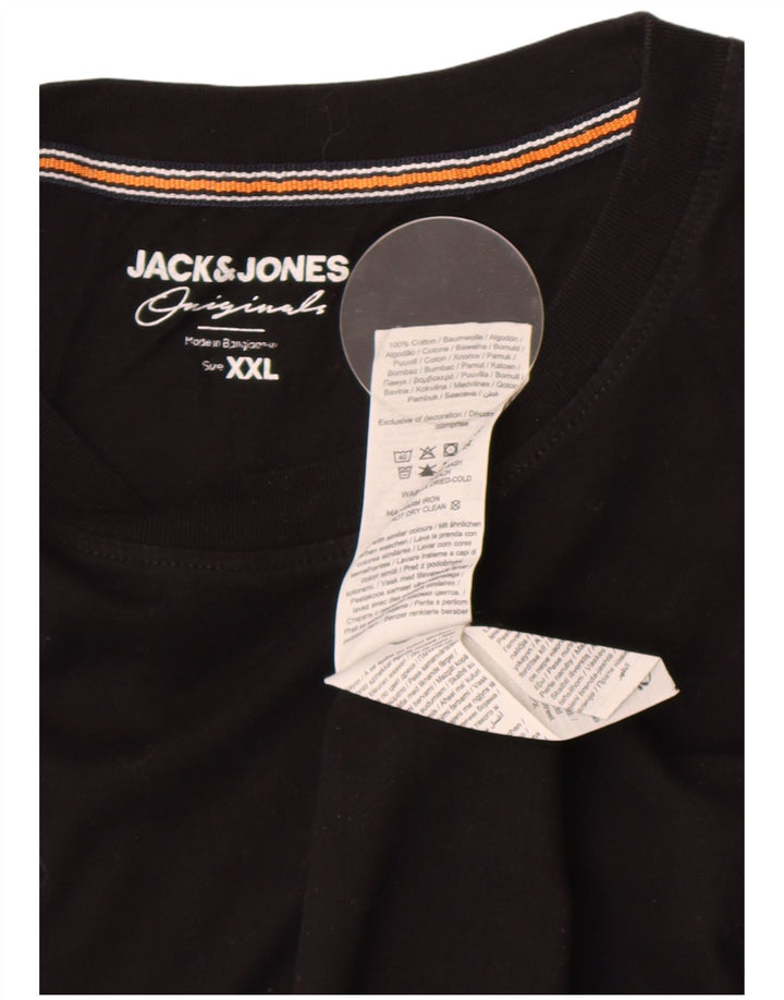 Jack & Jones Herren T-Shirt Top 2XL Schwarz Baumwolle