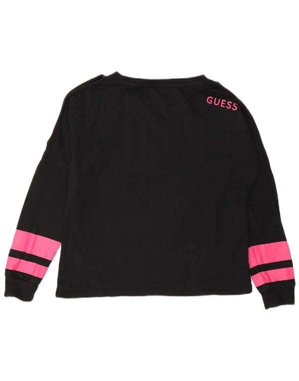 Guess Damen-Sweatshirt mit Grafik-Übergröße, Gr. 4, XS, Schwarz, Farbblock