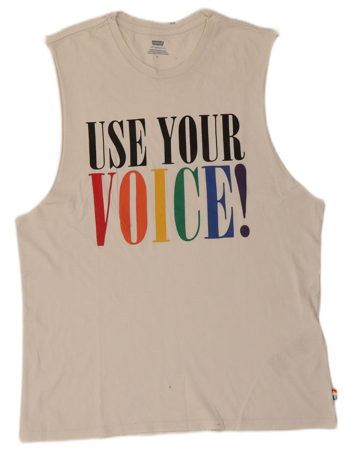 LEVI'S Herren-Weste mit Grafik, mittelweiße Baumwolle