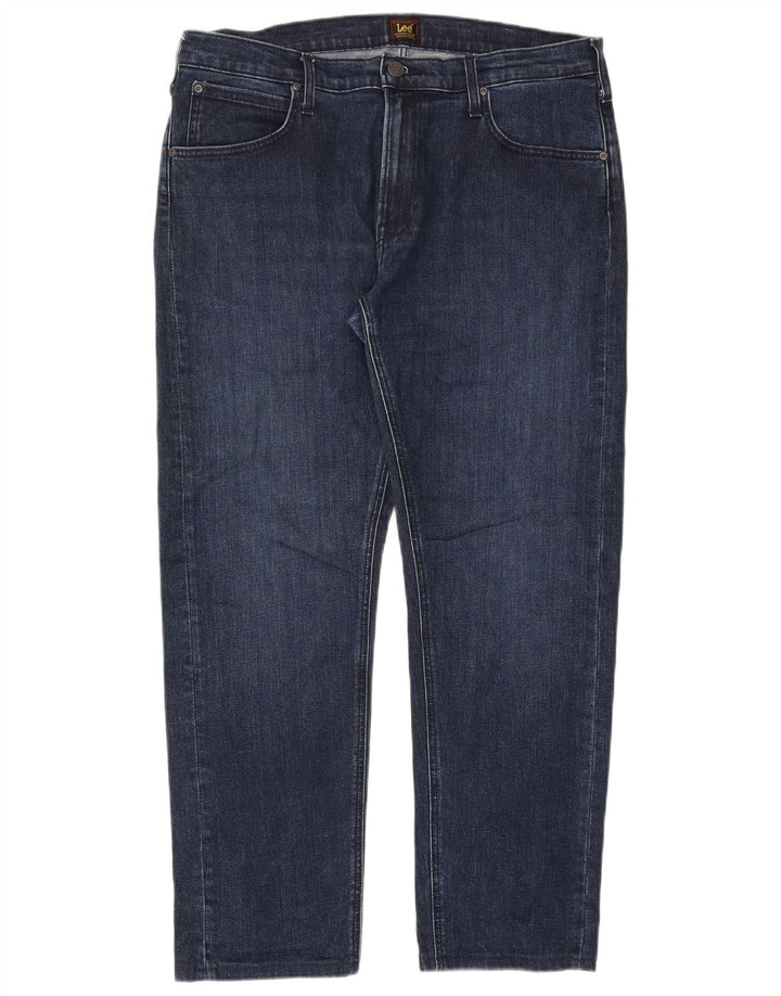 Lee Herren Straight Jeans W36 L32 Blaue Baumwolle