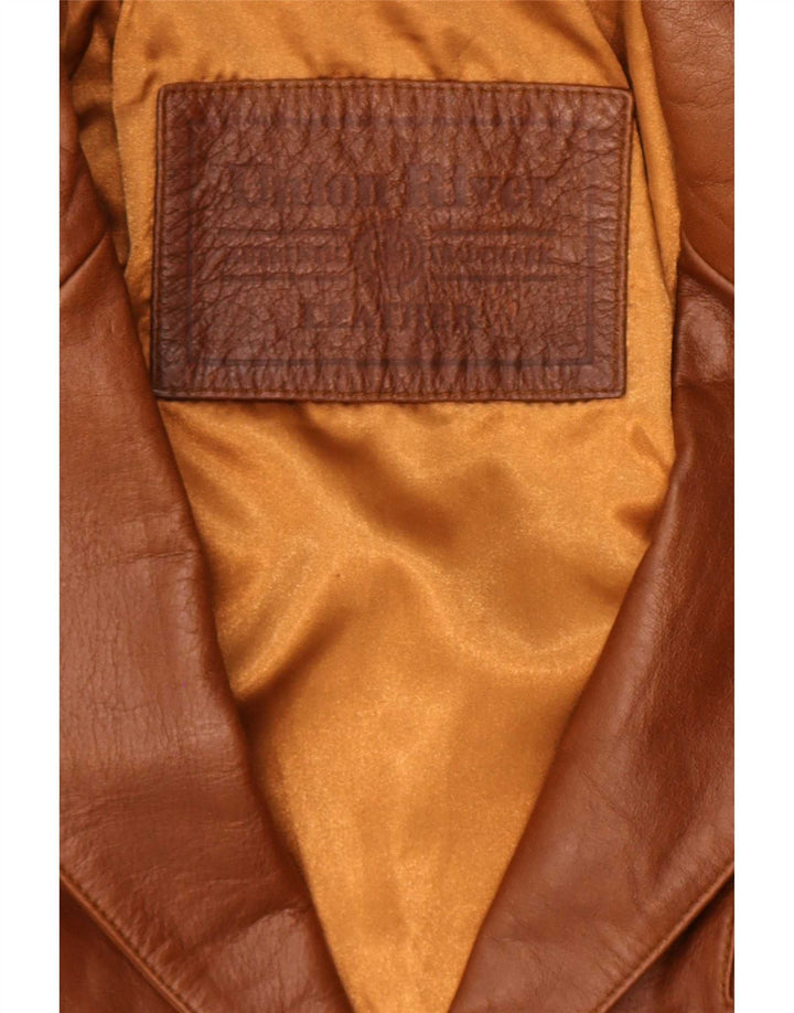 Union River Herren-Lederblazer mit 3 Knöpfen, EU 48/50, Mittelbraun