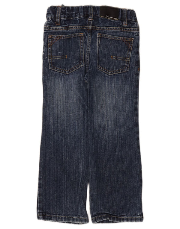 CALVIN KLEIN Jungen Straight Jeans 3-4 Jahre W20 L17 Blaue Baumwolle