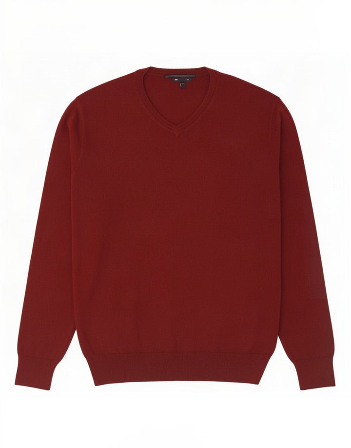 Gap Herren-Pullover mit V-Ausschnitt, groß, kastanienbraune Baumwolle