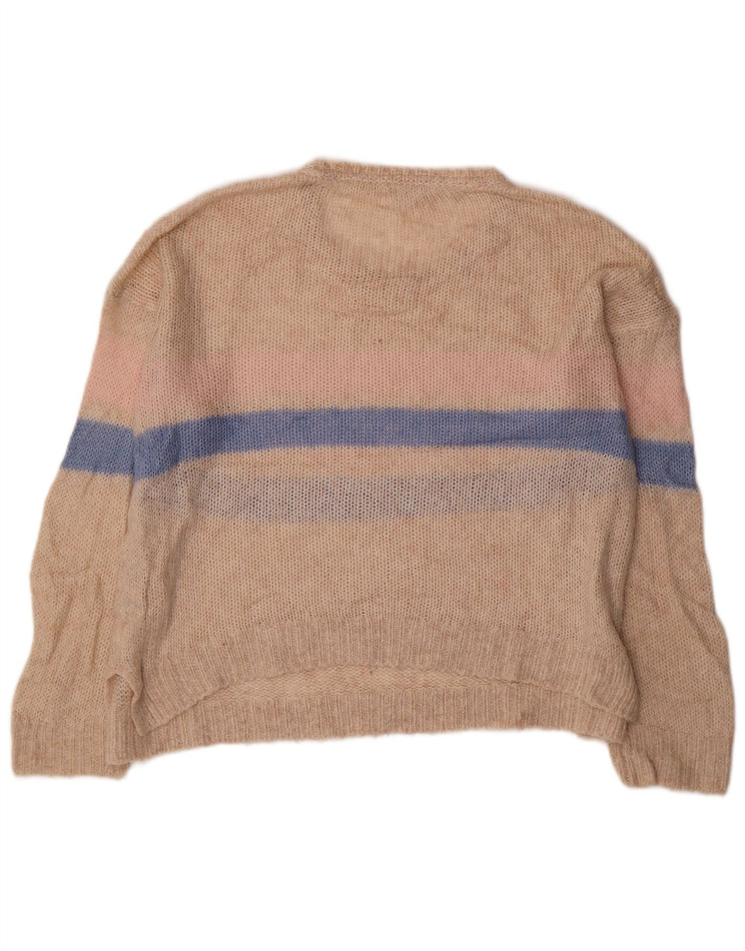 FAT FACE Damen-Pullover mit U-Boot-Ausschnitt, UK 12, Mittelbeige gestreift