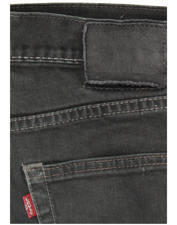LEVI'S Herren 522 Straight Jeans W30 L28 Schwarze Baumwolle