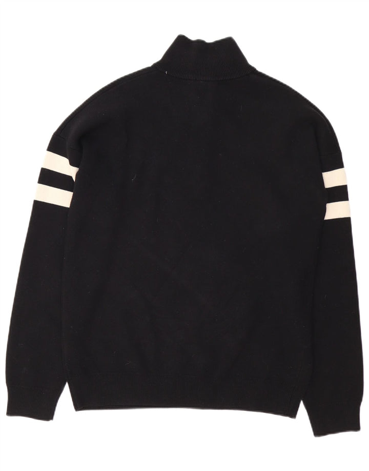 French Connection Herren-Pullover mit Reißverschluss am Hals, Größe S, Schwarz, Farbblock