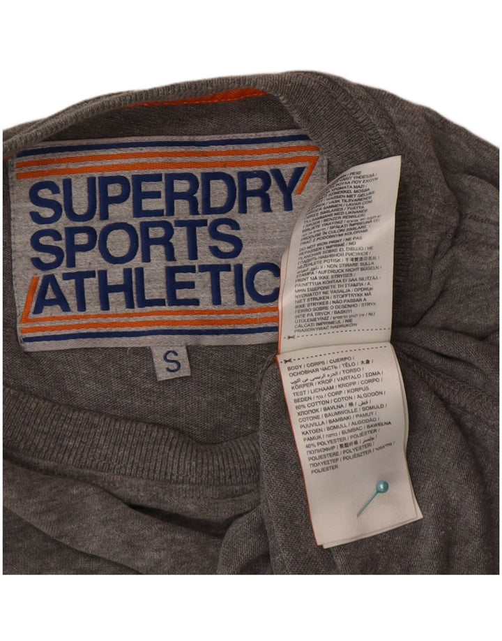 Superdry Herren Grafik-Oberteil, langärmelig, klein, Grau, Colourblock-Baumwolle