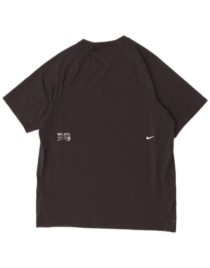 Nike Herren Dri Fit T-Shirt Top Large Schwarz Polyester