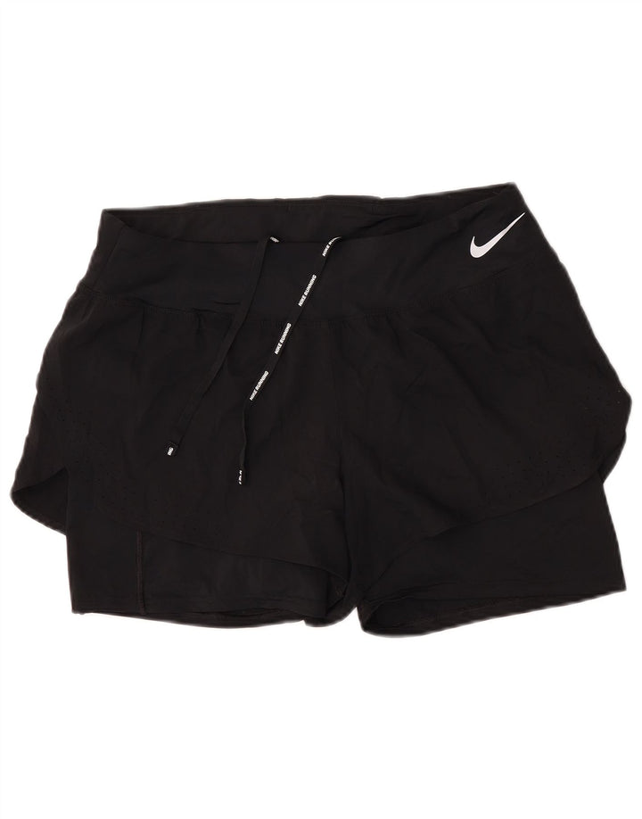 Nike Damen Dri Fit Sport Shorts UK 14 Large Schwarz Polyester