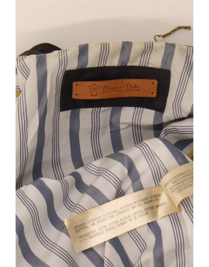Massimo Dutti Damen Trenchcoat UK 12 Medium Marineblau Baumwolle