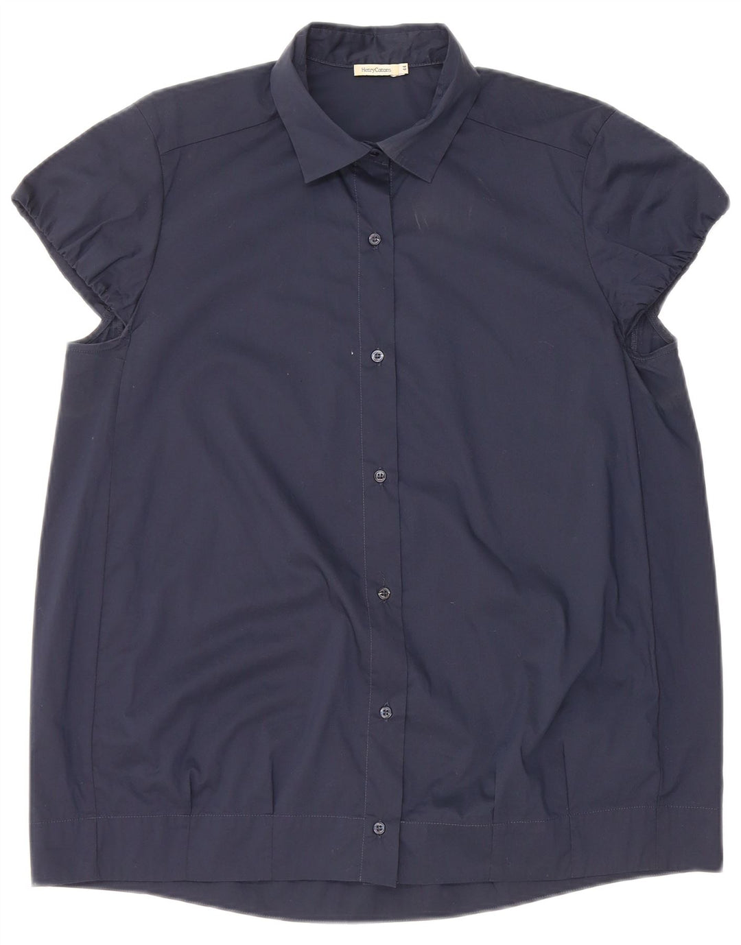 Henry s Damen Kurzarm-Hemdbluse IT 44 Mittelblau