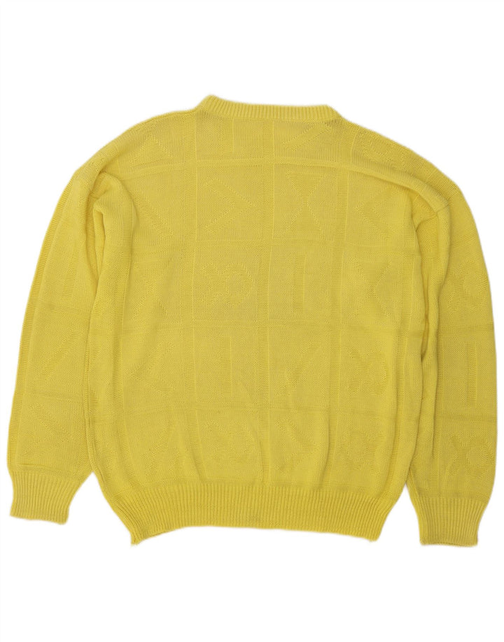 Vintage Herren Pullover mit Rundhalsausschnitt Mittelgelb