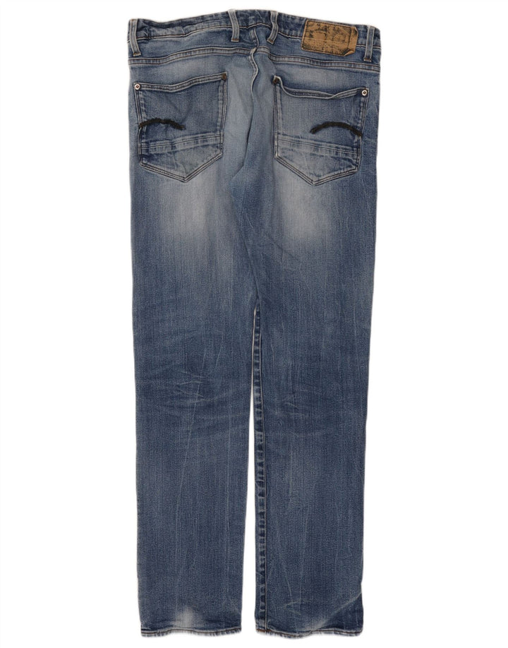 G-Star Herren Straight Jeans W34 L34 Blaue Baumwolle