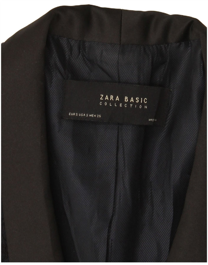 Zara Damen-Blazer mit 1 Knopf, Gr. 10, Größe S, Schwarz, Blumenmuster