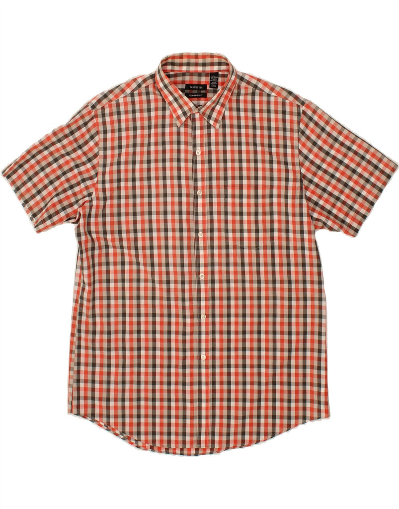 VAN HEUSEN Mens Classic Fit Shirt Size  16 1/2 Large Multicoloured Gingham Vintage Van Heusen and Second-Hand Van Heusen from Messina Hembry 