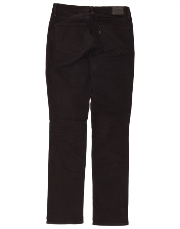 LEVI'S Damen 724 High Rise Straight Jeans W31 L31 Schwarze Baumwolle