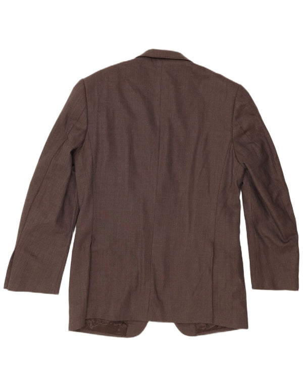 Marks & Spencer Herren-Blazer mit 2 Knöpfen, UK 40, mittelbraun gesprenkelte Wolle