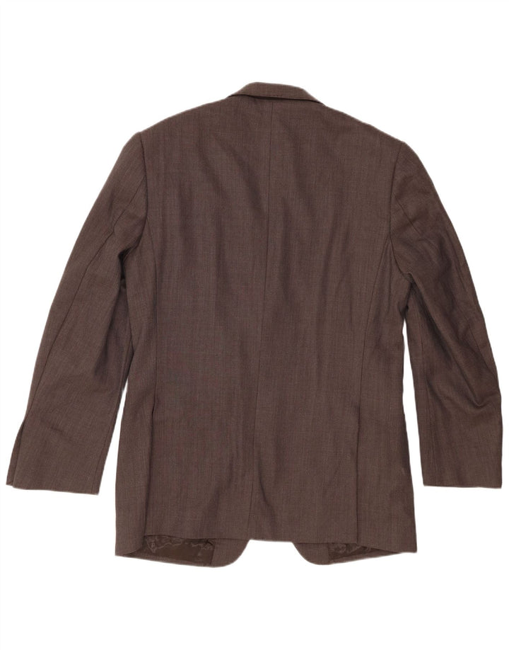 Marks & Spencer Herren-Blazer mit 2 Knöpfen, UK 40, mittelbraun gesprenkelte Wolle