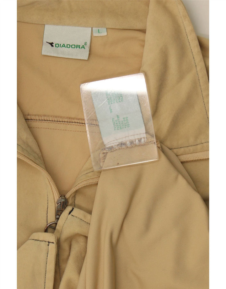 Diadora Herren-Trainingsanzug-Oberteil, Jacke, groß, beige, Polyester