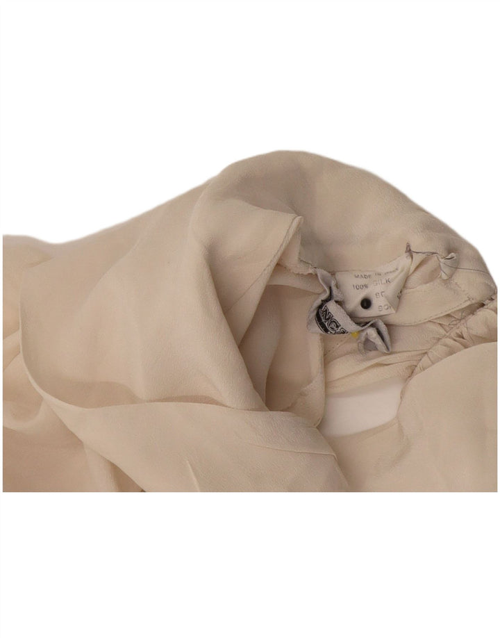Pancaldi & B Damen-Blusenoberteil UK 10 Small Off White Silk
