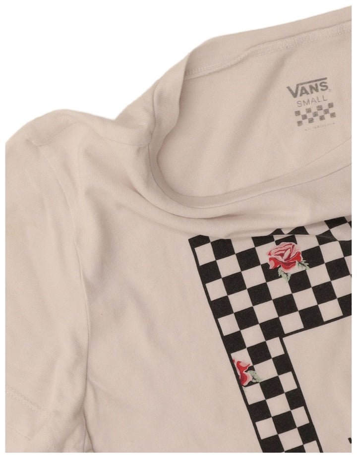 VANS Womens Graphic T-Shirt Top UK 10 Small White
