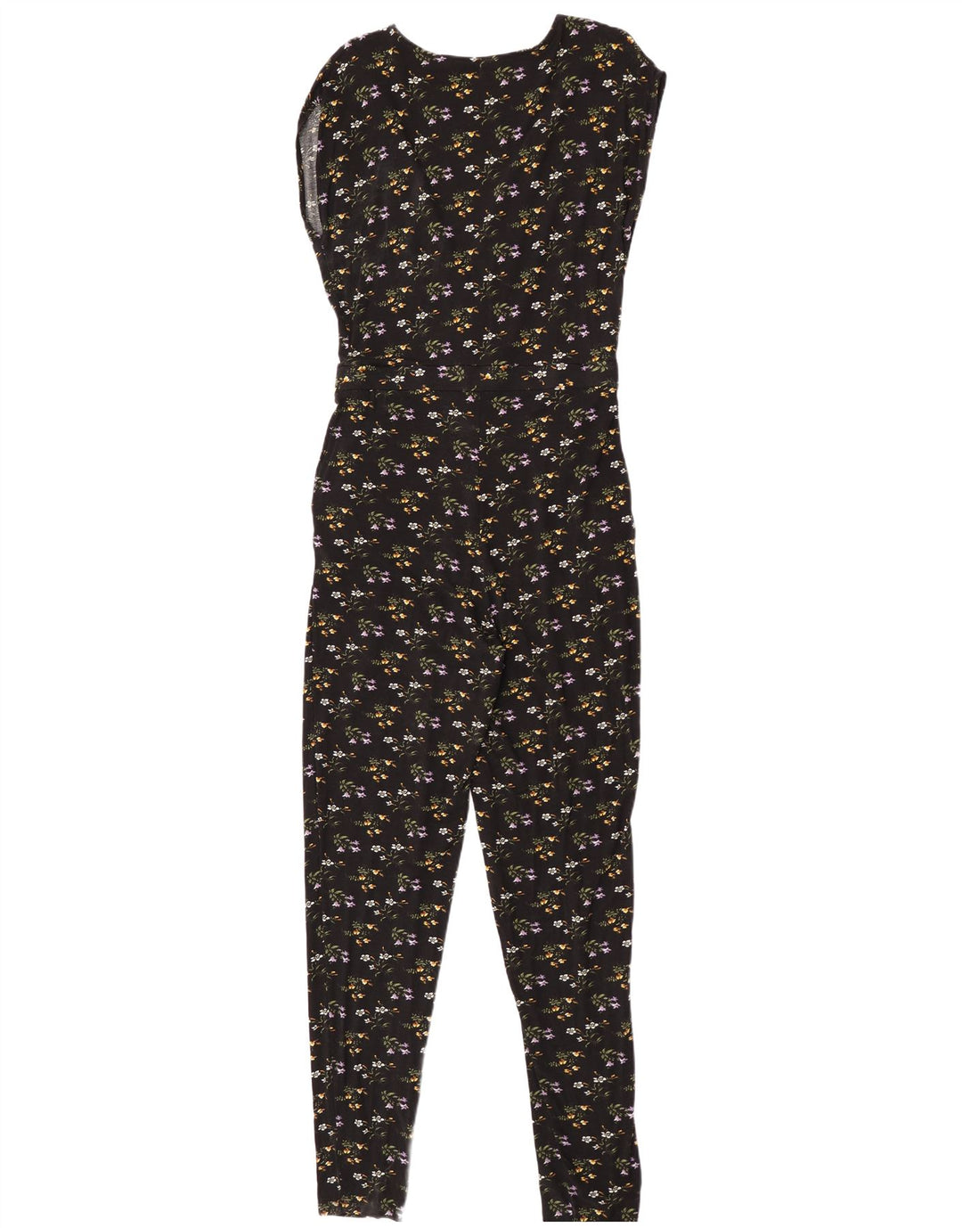 Oasis Damen-Overall, ärmellos, UK-Größe 42, Mittelschwarz, Viskose mit Blumenmuster