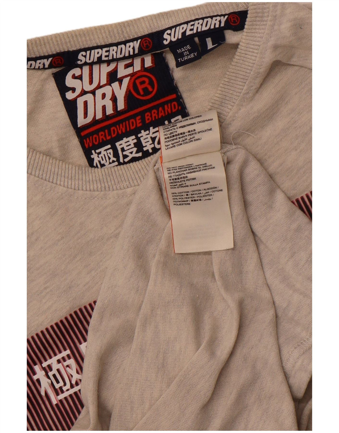 Superdry Herren Limited Edition Graphic T-Shirt Top Large Grau Baumwolle