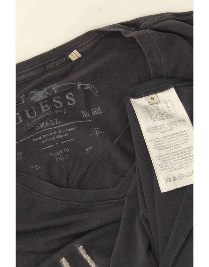 Guess Herren-T-Shirt mit Grafik, Größe S, graue Baumwolle