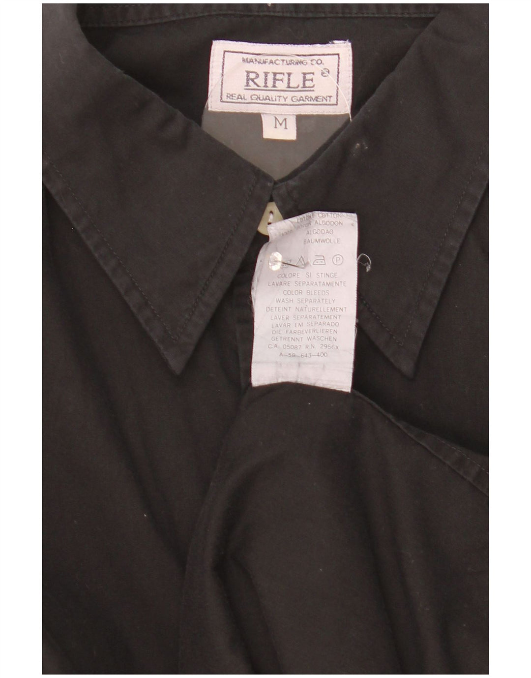Rifle Herren-Hemd mit entspannter Passform, mittelschwarze Baumwolle
