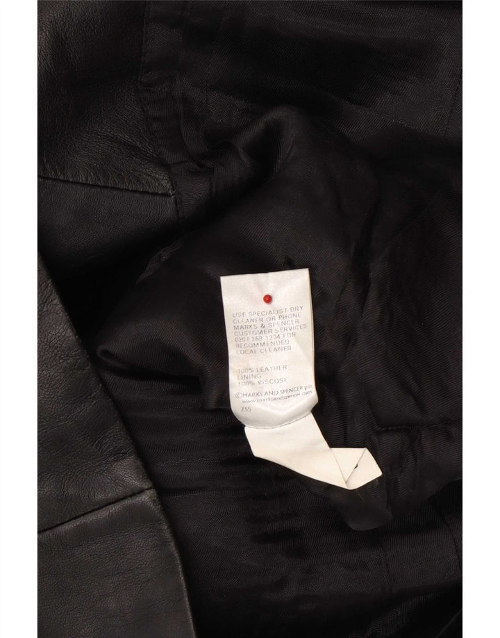Marks & Spencer Damen Lederjacke UK 16 Large Schwarz