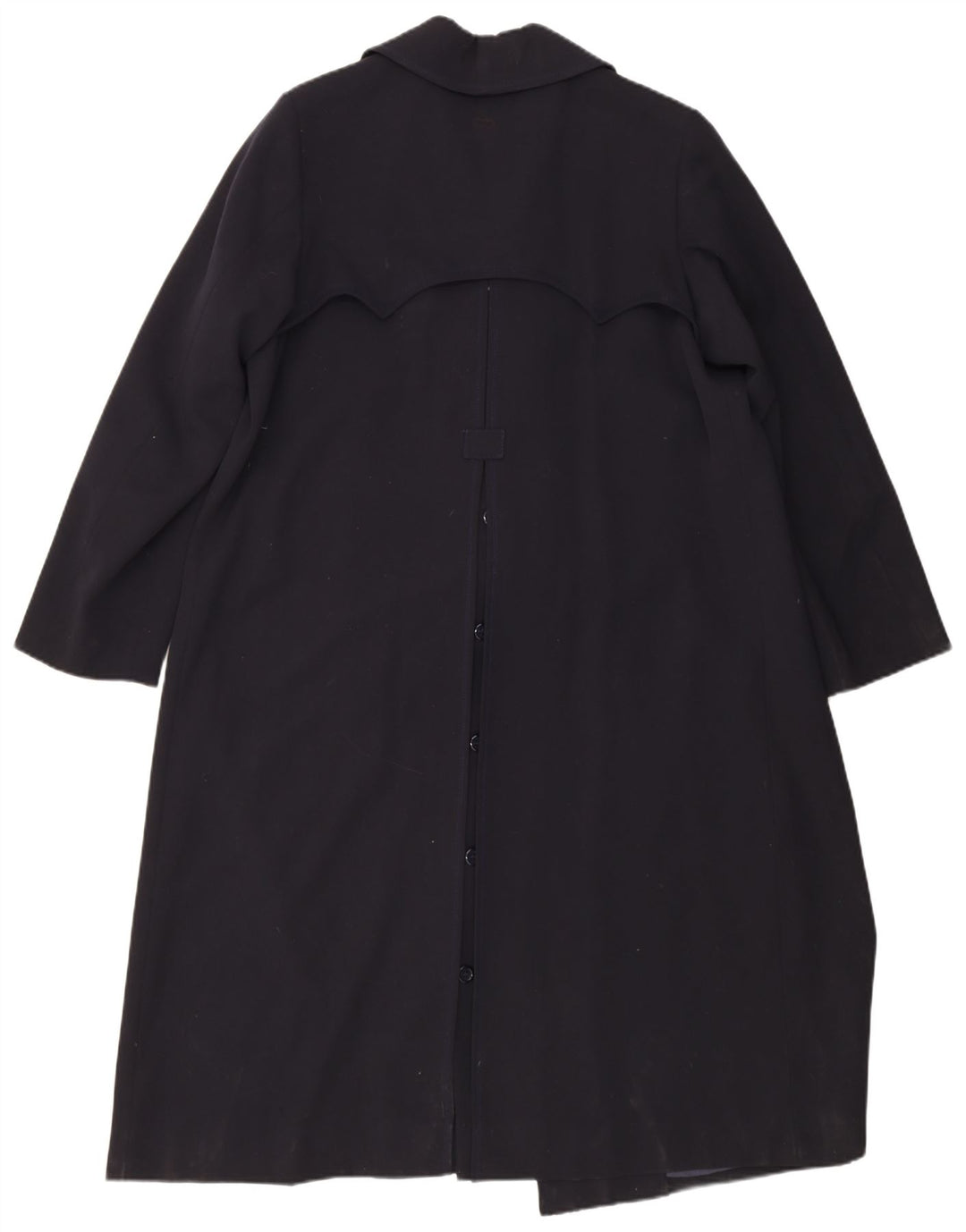 Vintage Damen Zweireihiger Trenchcoat UK 14 Medium Navy Blue