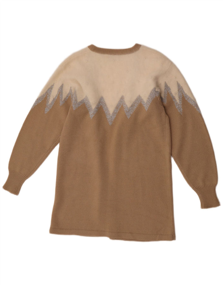 Alberto Fabiani Damen Longline-Cardigan-Pullover UK 14 Mittelbraun