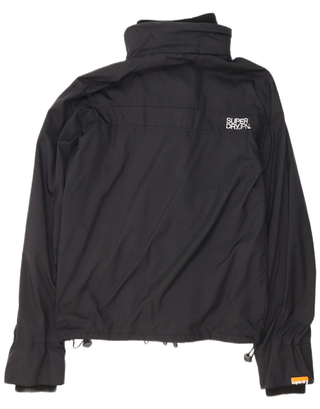 Superdry Herren-Regenjacke mit Grafik, UK 42 XL, schwarzes Nylon