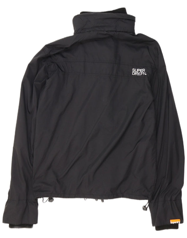 Superdry Herren-Regenjacke mit Grafik, UK 42 XL, schwarzes Nylon
