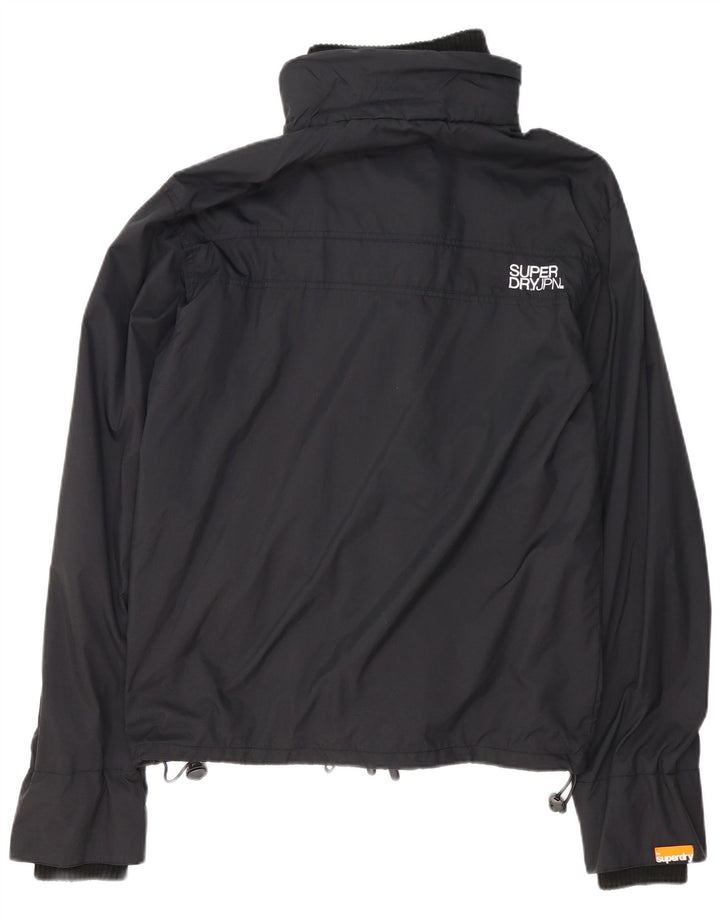 Superdry Herren-Regenjacke mit Grafik, UK 42 XL, schwarzes Nylon
