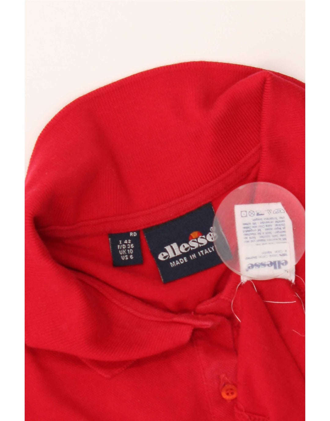 Ellesse Damen Poloshirt UK 10 Small Rot Baumwolle