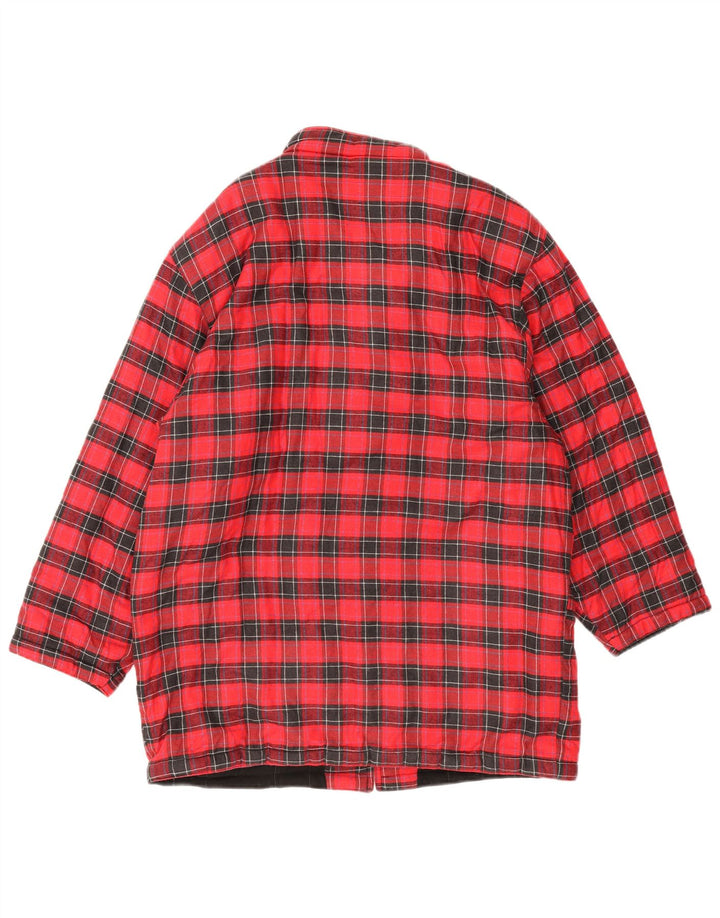 Vintage Damen Windjacke Mantel UK 14 Medium Red Check Baumwolle