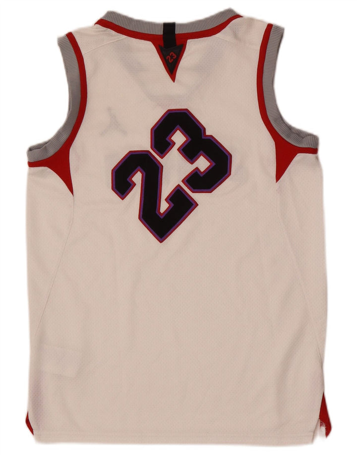 Jordan Jungen-Top mit Grafik, 12–13 Jahre, groß, weißes Farbblock-Polyester
