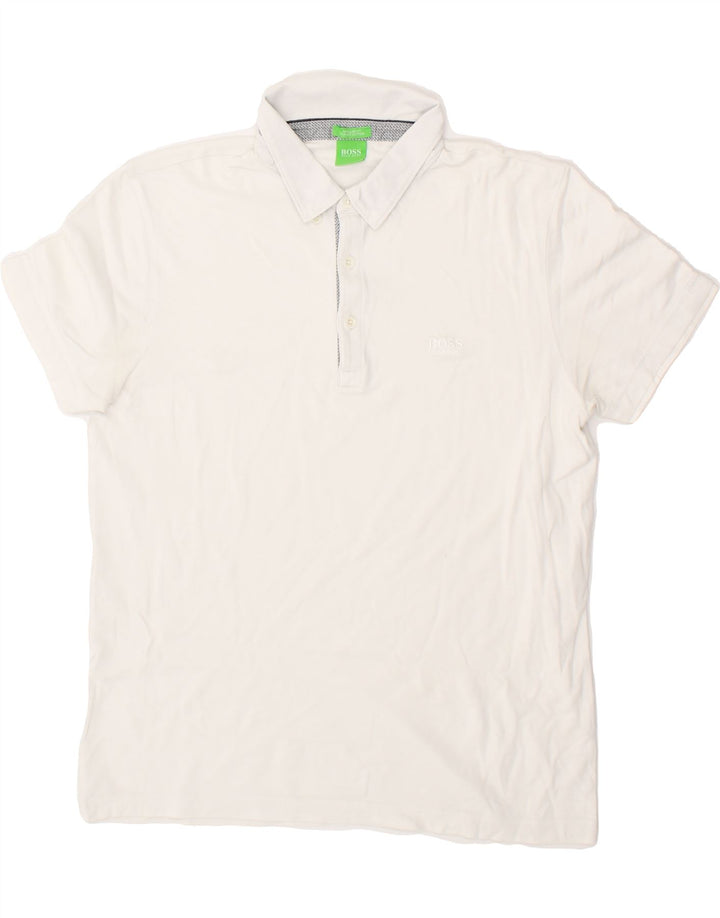 HUGO BOSS Herren Poloshirt mit normaler Passform, Größe L, Weiß