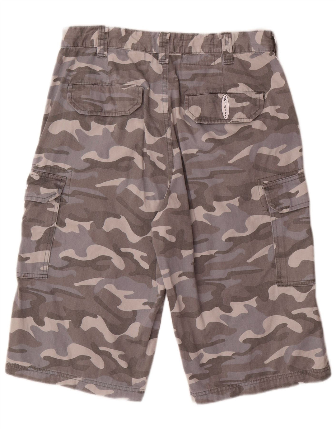 Diadora Herren-Cargo-Shorts W34, große graue Camouflage-Baumwolle