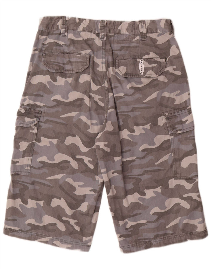 Diadora Herren-Cargo-Shorts W34, große graue Camouflage-Baumwolle
