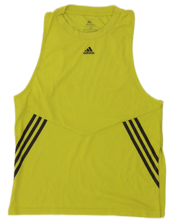 Adidas Damen Prime Blue Vest Top UK 4/6 XS Gelb Polyester