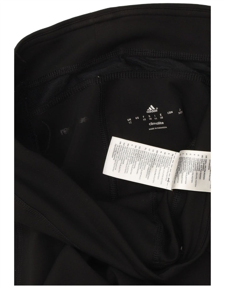 Adidas Damen Climalite Leggings UK 12 Mittelschwarzes Colourblock-Polyester