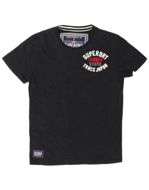 Superdry Herren Grafik-T-Shirt-Oberteil XL aus schwarzer Baumwolle