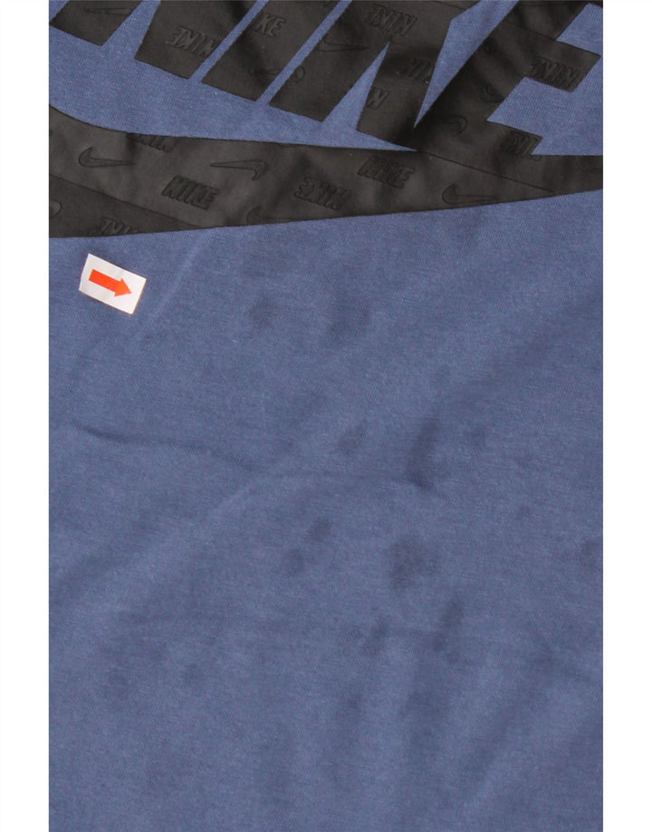 NIKE Herren-T-Shirt mit Grafik, groß, blau, Colourblock-Baumwolle