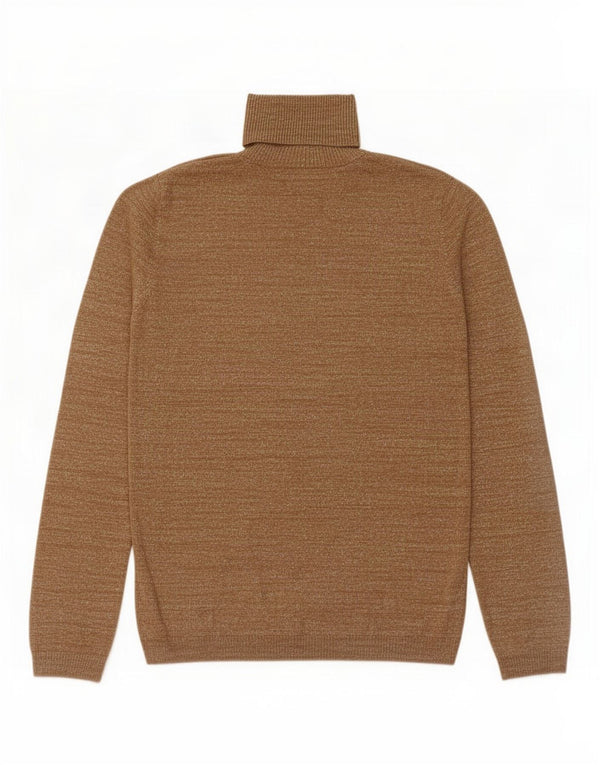 Rollkragenpullover für Damen von Zara, Gr. 44, groß, beige gefleckter Rayon