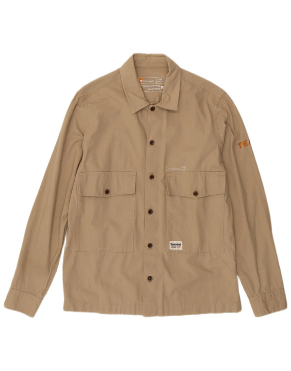 Timberland Mens Earthkeepers Relaxed Fit Shirt Small Beige Cotton