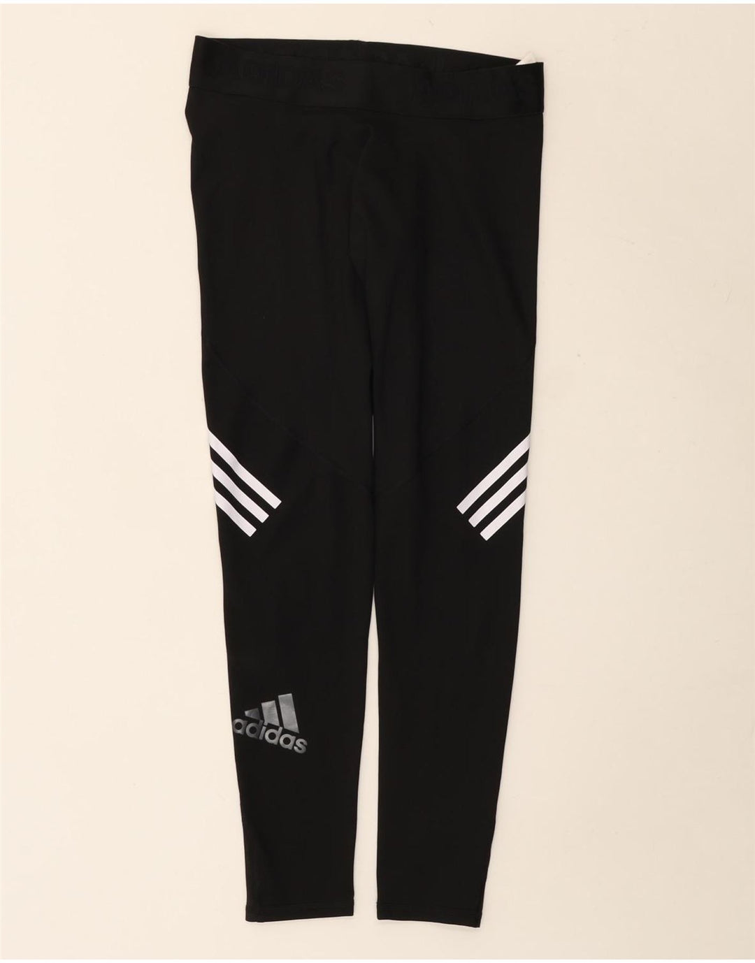 Adidas Damen Climacool Graphic Leggings UK 16 Large Schwarz Polyester