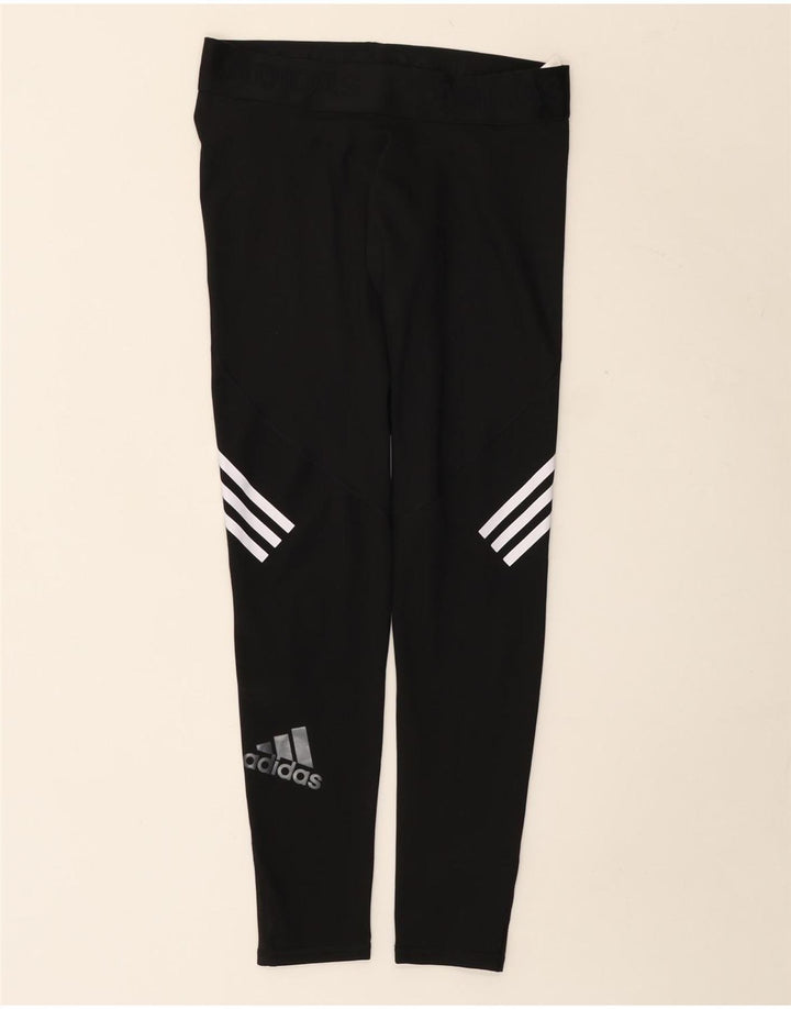 Adidas Damen Climacool Graphic Leggings UK 16 Large Schwarz Polyester