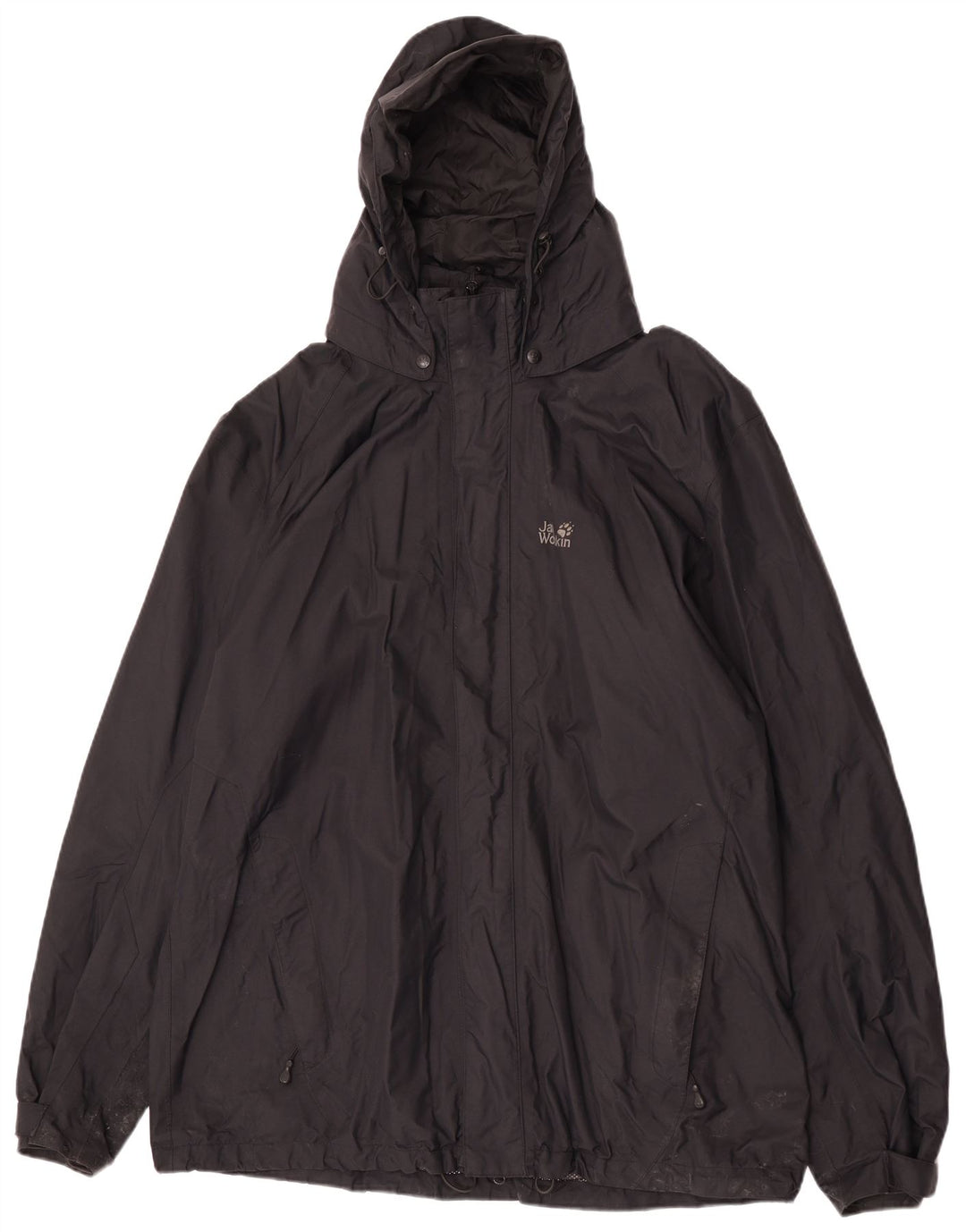Jack Wolfskin Herren Regenjacke mit Kapuze UK 50 3XL Schwarz Polyamid